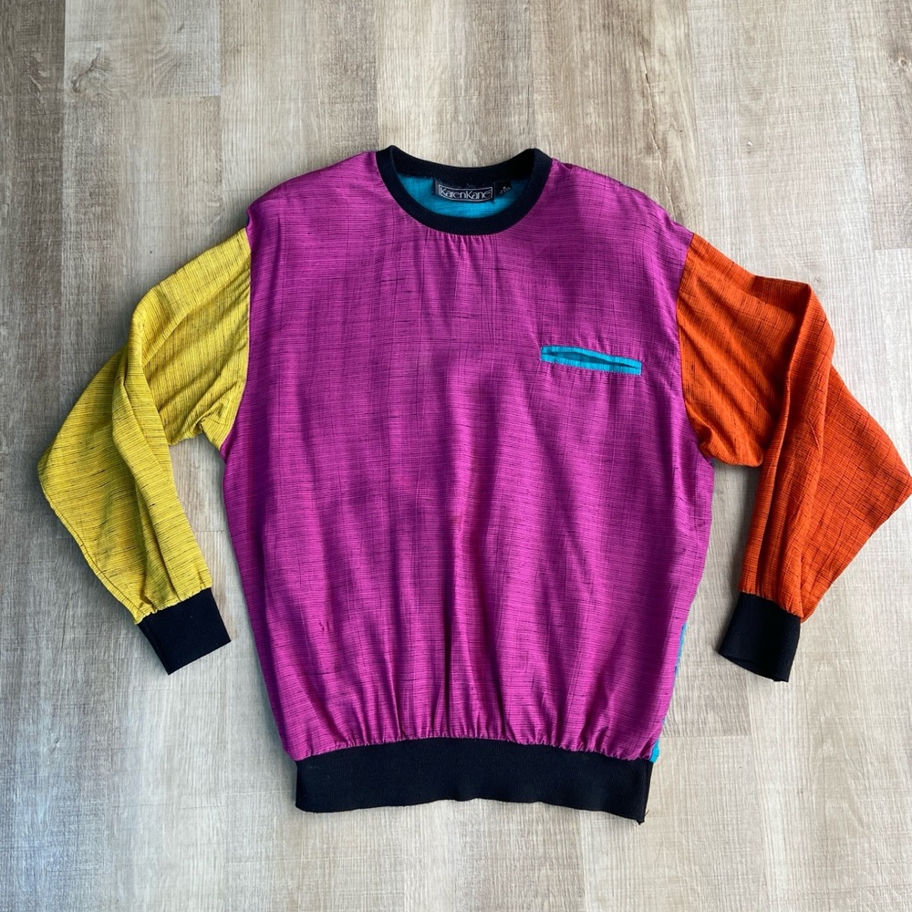 Karen Kane Colorblock Rayon Long Sleeve Top Women’s 8 - Picture 4 of 10